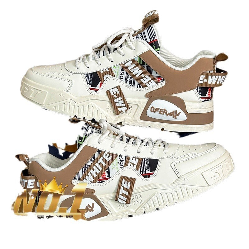 Thick soled sports and casual board shoes, and versatile trendy shoes