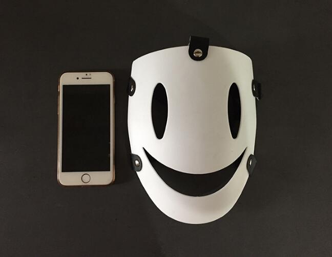 Anime High-Rise Invasion Tenkuu Shinpan Cosplay Mask White Face Cover Smiley Plastic Cosplay Props Gift Halloween Party