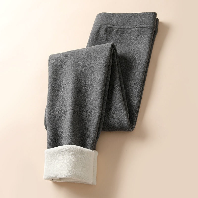 Autumn DE Velvet Leggings Women's Winter Lamb Fleece Thickened Warm Pants High Stretch Self-Heating Thermal Leggings