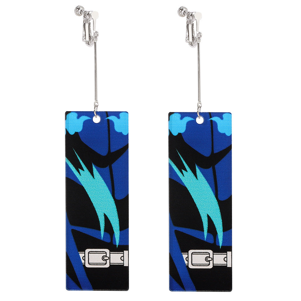 Anime Peripheral Ghost Killing Blade Earrings Demon Slayer Creative Kitchen Door Tanjilang Earrings