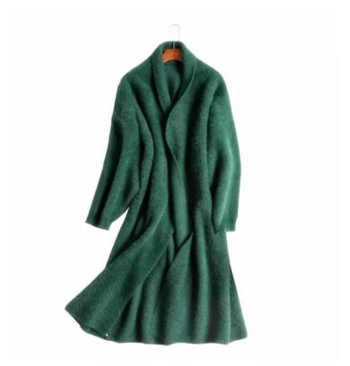 Lazy temperament thickened imitation mink velvet knitted cardigan mink sweater coat coat female loose bat mid-length