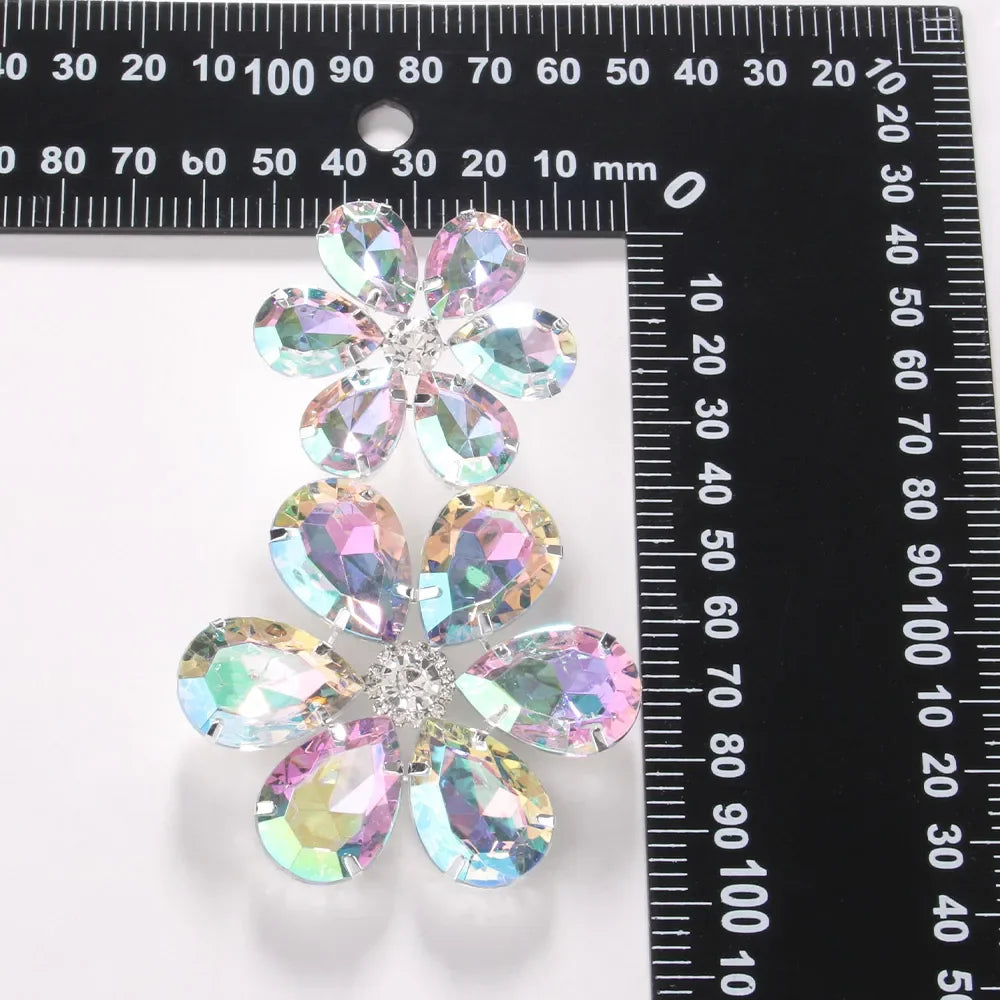 Personalized and exaggerated flower pendant earring accessories