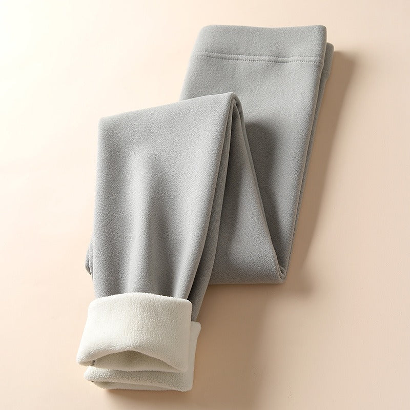 Autumn DE Velvet Leggings Women's Winter Lamb Fleece Thickened Warm Pants High Stretch Self-Heating Thermal Leggings