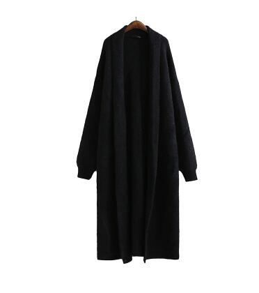 Lazy temperament thickened imitation mink velvet knitted cardigan mink sweater coat coat female loose bat mid-length