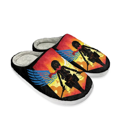 Attack on Titan Pattern Woman Men Autumn Winter Cotton Slipper