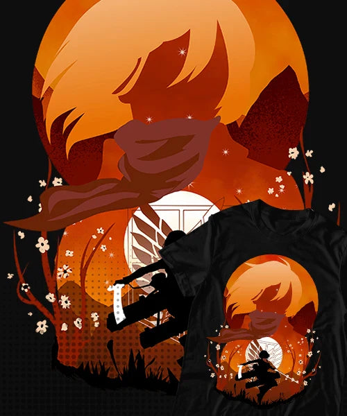 T-Shirt UNISEX ATTACK ON TITAN MIKASA ACKERMAN EN ATAQUE