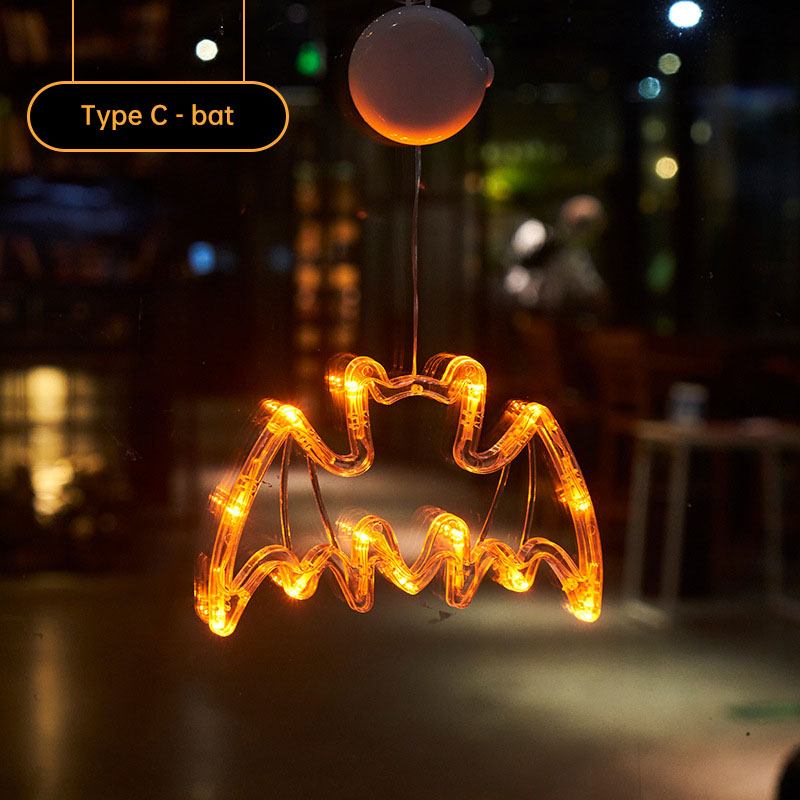 Halloween suction cup light LED atmosphere decoration light string window cabinet wall suction cup pumpkin light