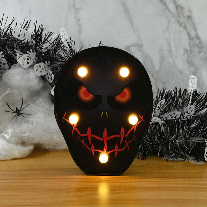 Halloween LED Lights Horror Pumpkin Ghost Bat Spider Night Lights Ornament Halloween Party Props Home Bar Table Lamp Decorations