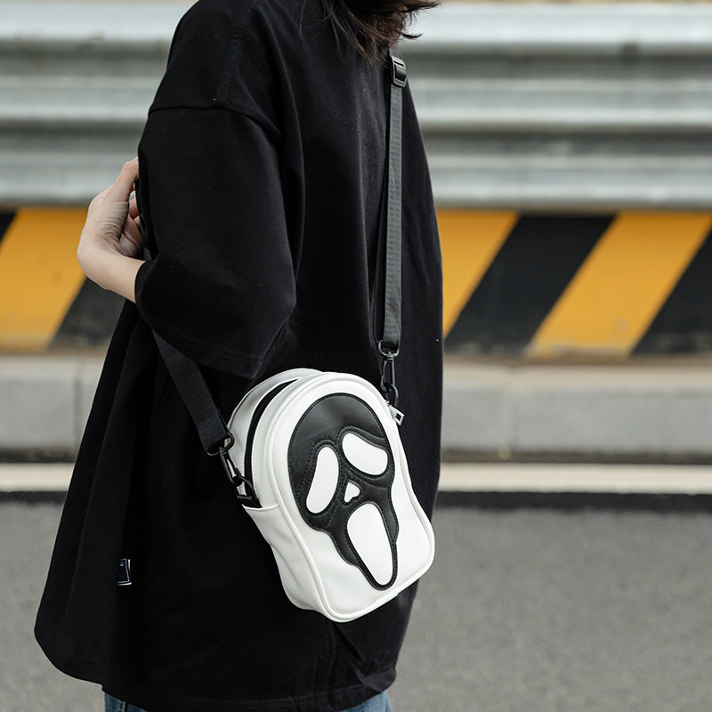 Ghost Face Carry On - Messenger bag men and women, trend funny ghost skull Messenger shoulder bag soft PU