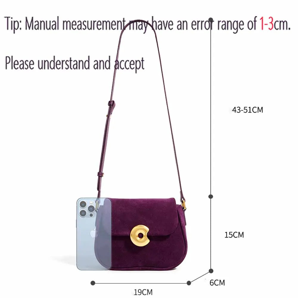 Motingsome Luxury Suede Cowhide Leather Women Bag Niche Designer Bags Chic Lady Wedding Party Small Shoulder Bags Mini Tote