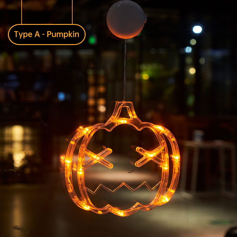 Halloween suction cup light LED atmosphere decoration light string window cabinet wall suction cup pumpkin light