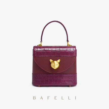 BAFELLI - New Crocodile Pattern Messenger Bag Fashion High Quality Texture Niche Light Luxury Cat Head Portable Shoulder Bag