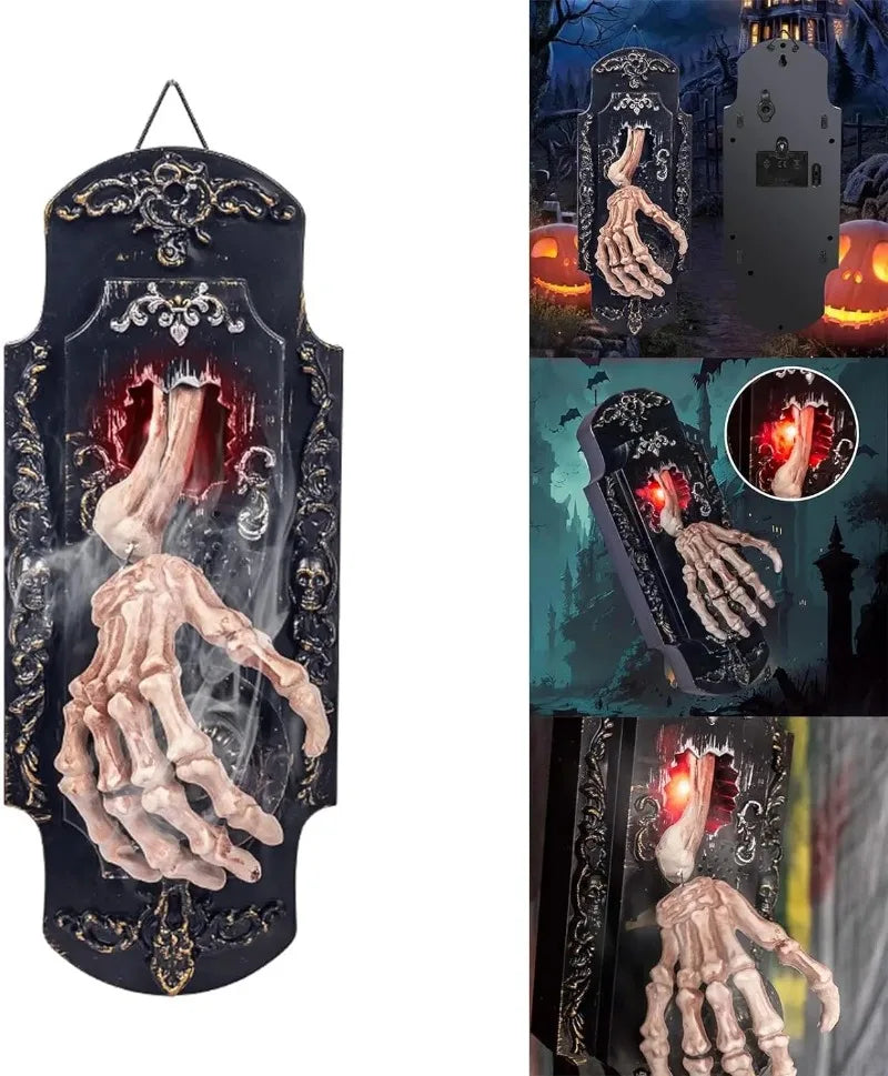 1PC Halloween Spooky Doorbell Sensor Spray Door Lock Luminous Audible Touch Sound Induction Venue Layout Haunted House