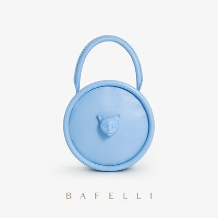 BAFELLI Bag - New Small Round Bag High Texture Niche Portable Shoulder Bag Popular Cat Head Messenger Bag