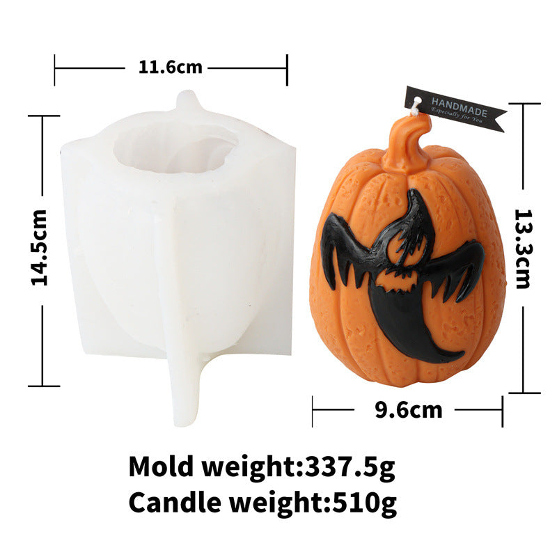 Halloween Ghost Pumpkin Candle Mold Ghost Festival Bat Aromatherapy Plaster Pumpkin Lantern Decorative Shape Mold