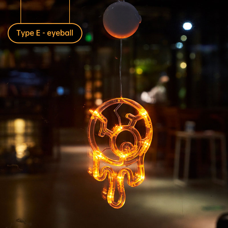 Halloween suction cup light LED atmosphere decoration light string window cabinet wall suction cup pumpkin light