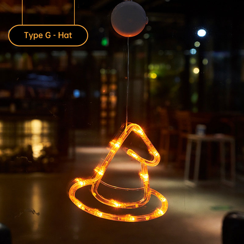 Halloween suction cup light LED atmosphere decoration light string window cabinet wall suction cup pumpkin light