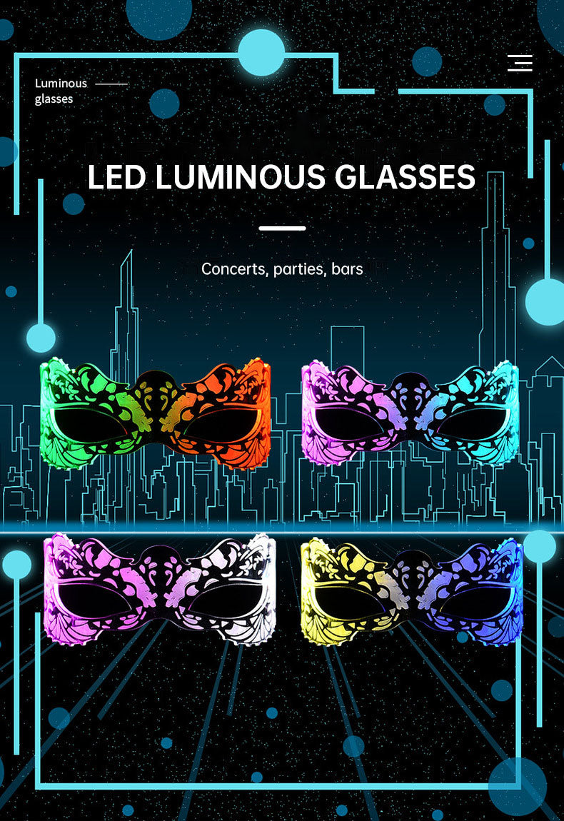 Creative LED Light-Up Glasses Illuminate Glowing Acrylic Color Change Sunglasses LED Cosplay Mask Glasses Neon Party Supplies