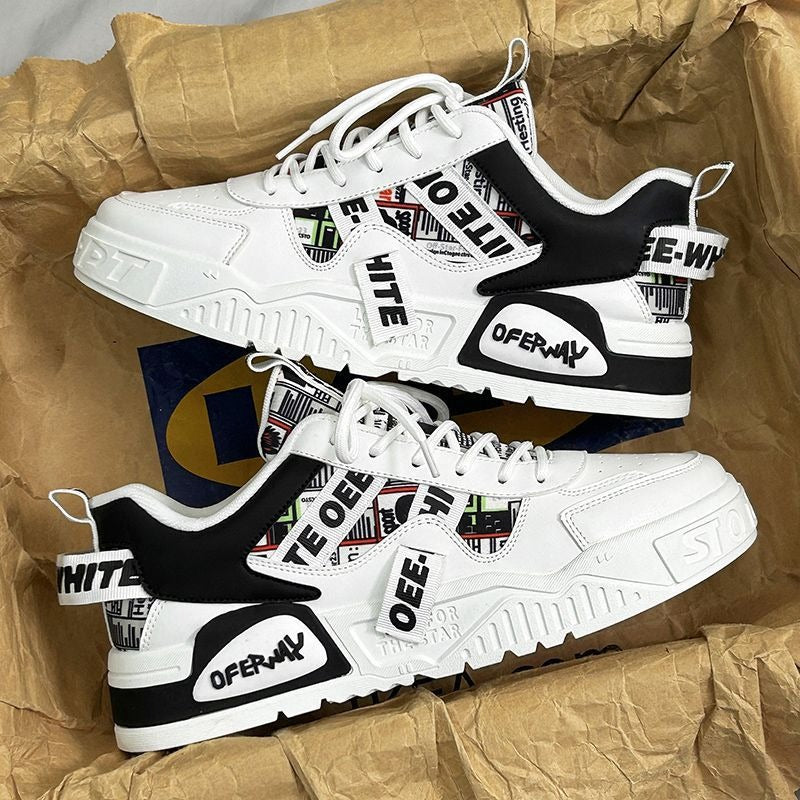 Thick soled sports and casual board shoes, and versatile trendy shoes
