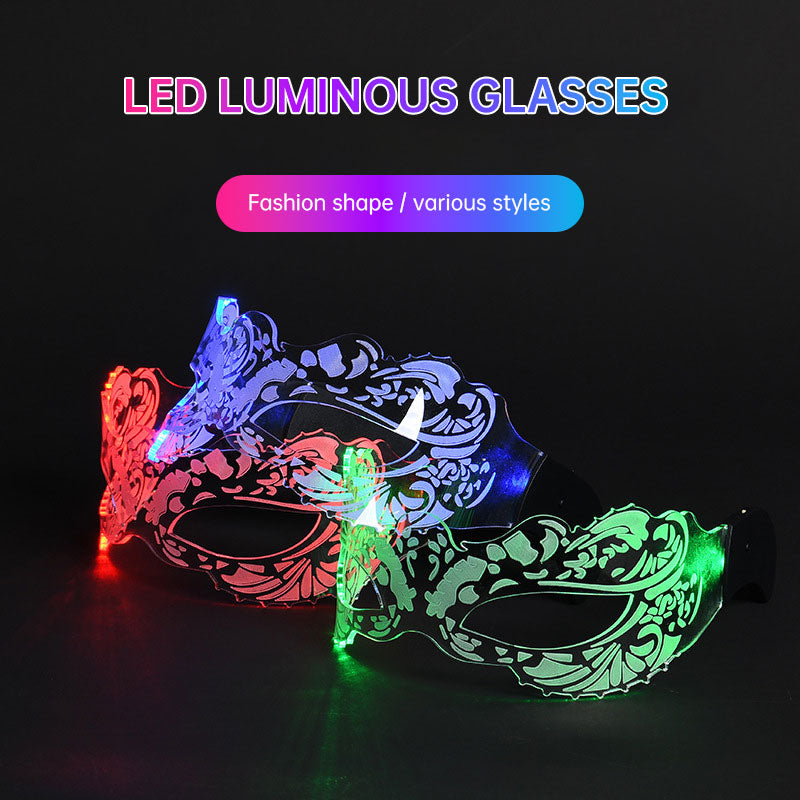 Creative LED Light-Up Glasses Illuminate Glowing Acrylic Color Change Sunglasses LED Cosplay Mask Glasses Neon Party Supplies