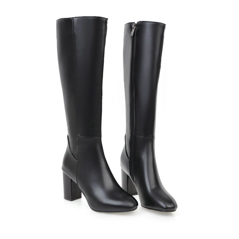 MEGAN MARKLE SAID SO - Women's British style thick soled high-heeled boots high knee high boots women's boots