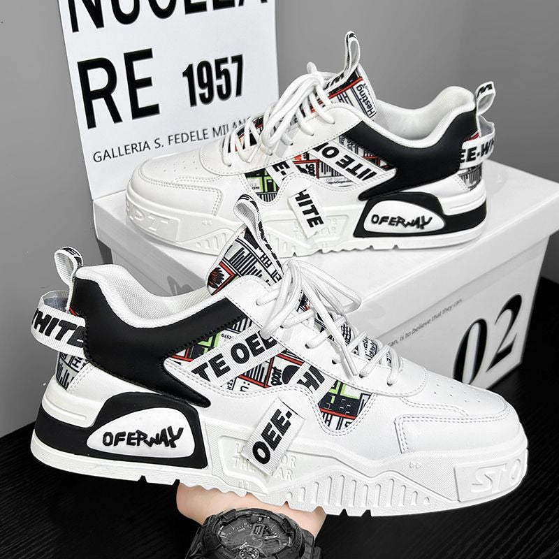 Thick soled sports and casual board shoes, and versatile trendy shoes
