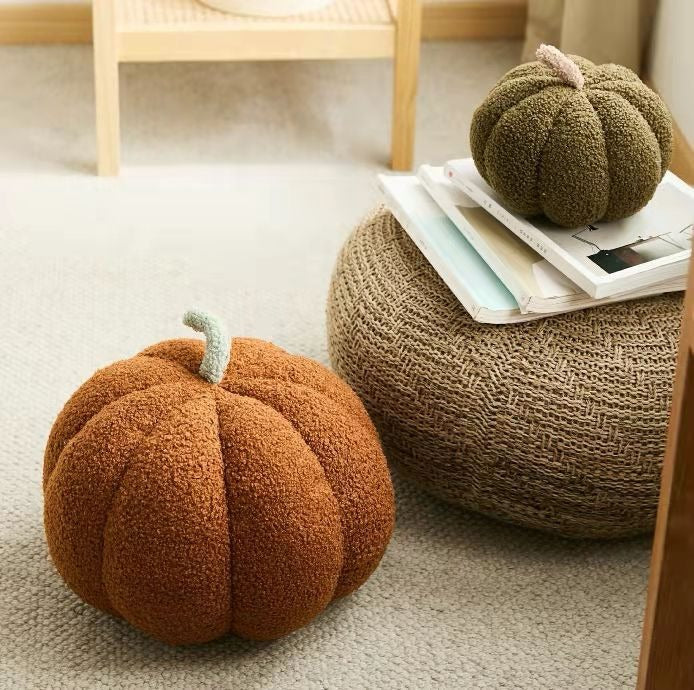 Cute Pumpkin Throw Pillow, Minimal Ins Style Sofa Cushion Living Room Bedhead Cushion  Office Plush Cushion