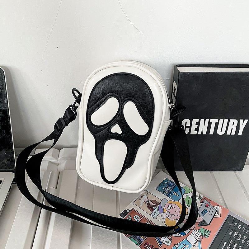 Ghost Face Carry On - Messenger bag men and women, trend funny ghost skull Messenger shoulder bag soft PU