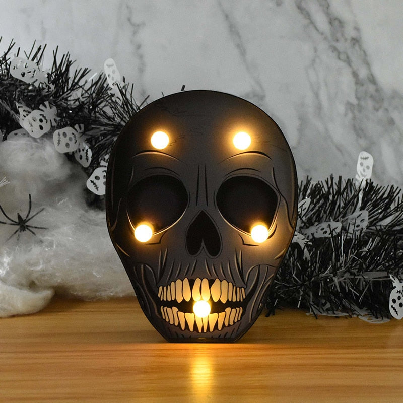 Halloween LED Lights Horror Pumpkin Ghost Bat Spider Night Lights Ornament Halloween Party Props Home Bar Table Lamp Decorations