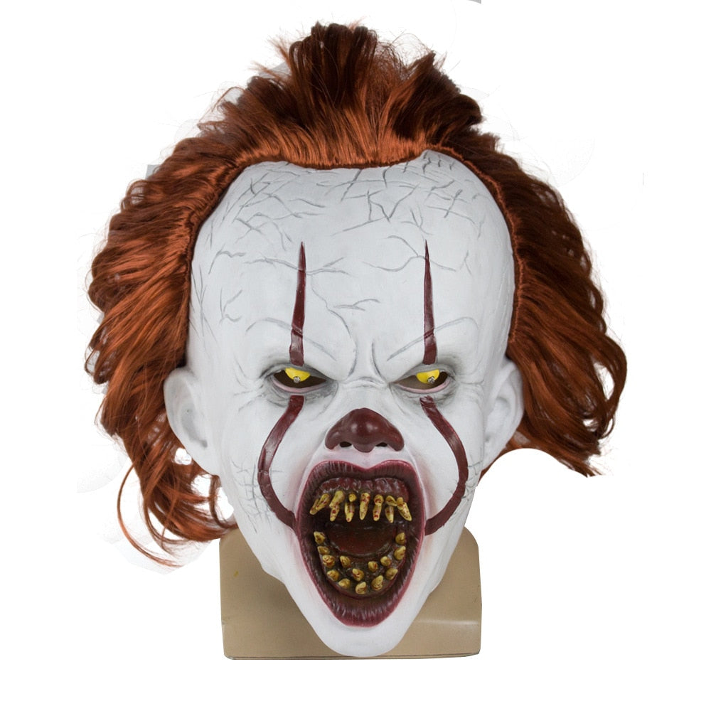 Latex Mask Halloween Party Mask It Movie Mask Mascaras Halloween Cosplay Men Led Light Wig Headgear Horror Scary Masks