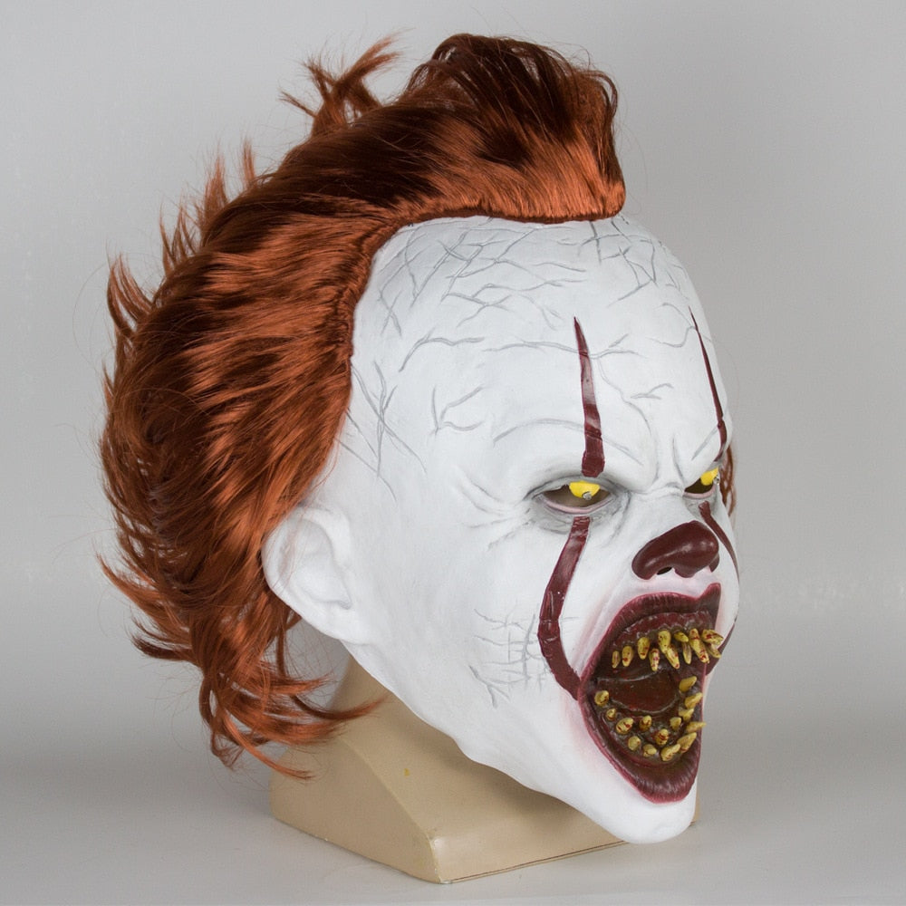 Latex Mask Halloween Party Mask It Movie Mask Mascaras Halloween Cosplay Men Led Light Wig Headgear Horror Scary Masks