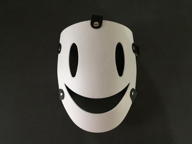 Anime High-Rise Invasion Tenkuu Shinpan Cosplay Mask White Face Cover Smiley Plastic Cosplay Props Gift Halloween Party