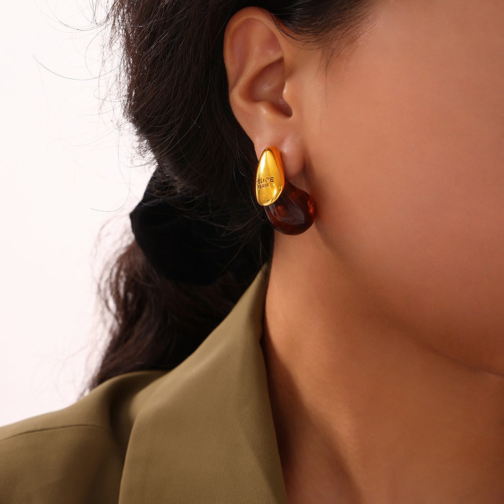 CALCUTTA - Palace style retro niche minimalist earrings with droplet shaped earrings