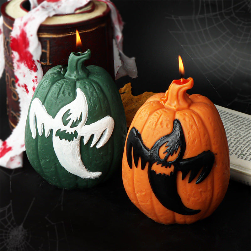 Halloween Ghost Pumpkin Candle Mold Ghost Festival Bat Aromatherapy Plaster Pumpkin Lantern Decorative Shape Mold