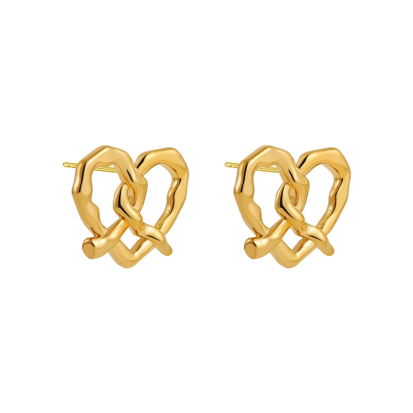 Pretzel Wetzel - Metal Cold Wind Heart Earrings Female Niche Design Personalized Earrings