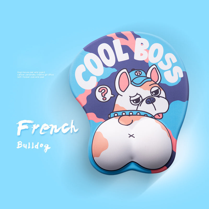 Cute Corgi Dog 3D Mouse Pad Ergonomic Soft Silicon Gel Anime Mousepad With Wrist Support Mouse Mat