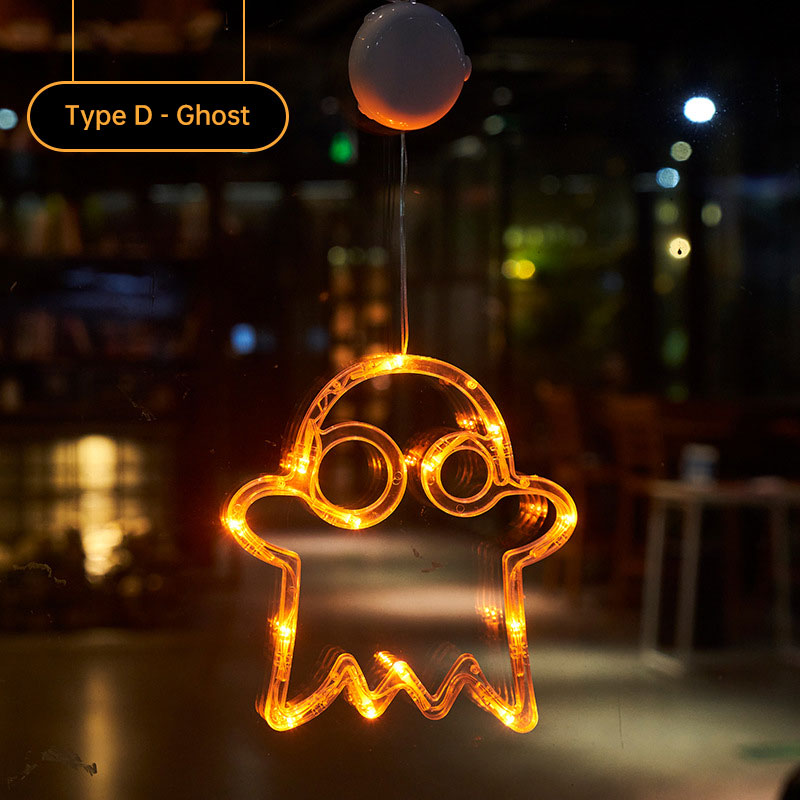 Halloween suction cup light LED atmosphere decoration light string window cabinet wall suction cup pumpkin light