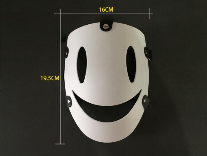 Anime High-Rise Invasion Tenkuu Shinpan Cosplay Mask White Face Cover Smiley Plastic Cosplay Props Gift Halloween Party