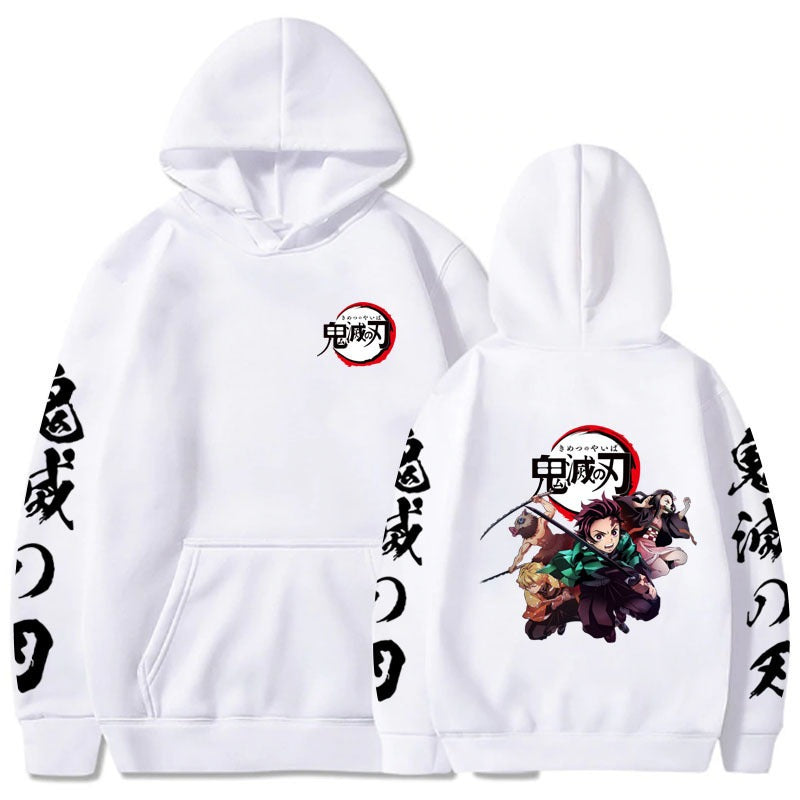 Main fabric composition: polyester fiber Ghost Killing Blade cartoon Japanese anime Demon Slayer Kamado Tanjirou loose hoodie