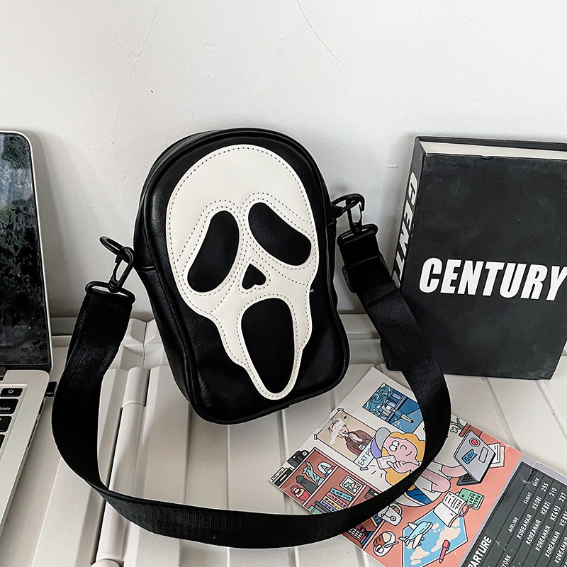 Ghost Face Carry On - Messenger bag men and women, trend funny ghost skull Messenger shoulder bag soft PU