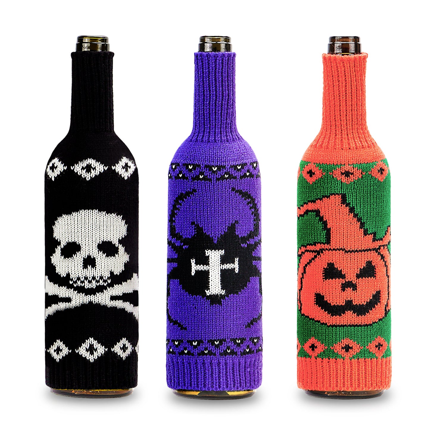 Halloween Wine Bottle Cover Skull Pumpkin Knitted Champagne Wine Bottle Bag Table Atmosphere Decoration Supplies