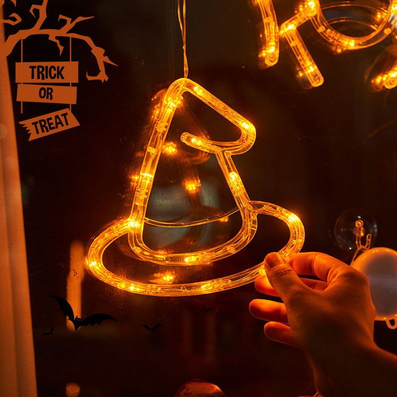 Halloween suction cup light LED atmosphere decoration light string window cabinet wall suction cup pumpkin light