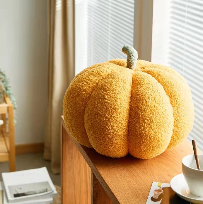 Creative New Color Pumpkin Pillow Plush Pumpkin Waist Pillow Round Sofa Pillow Homestay Decoration