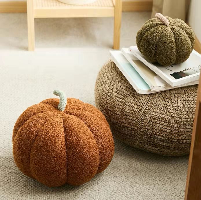 Creative New Color Pumpkin Pillow Plush Pumpkin Waist Pillow Round Sofa Pillow Homestay Decoration