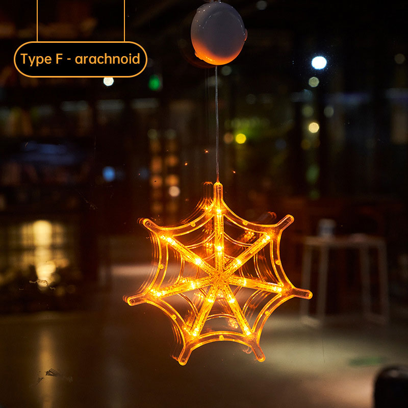 Halloween suction cup light LED atmosphere decoration light string window cabinet wall suction cup pumpkin light