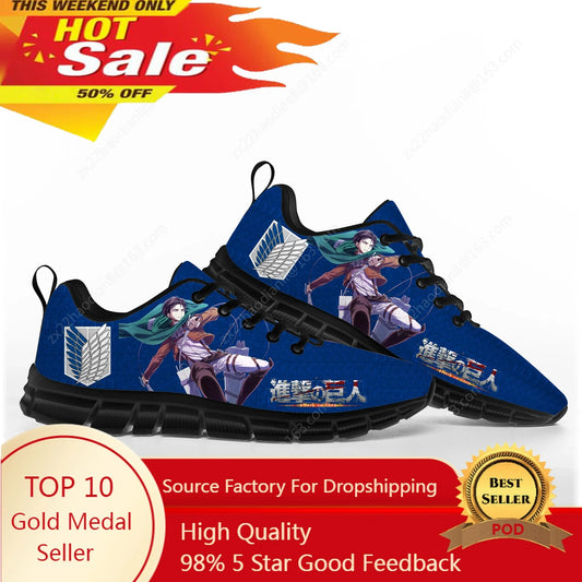 Anime Attack on Titan Levi Ackerman Sports Shoes Mens Womens Teenager