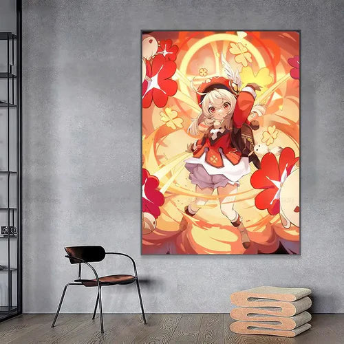 Genshin Impact Klee Classic Anime Poster Decoracion Painting Wall Art