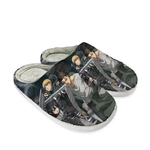 Attack on Titan Pattern Woman Men Autumn Winter Cotton Slipper