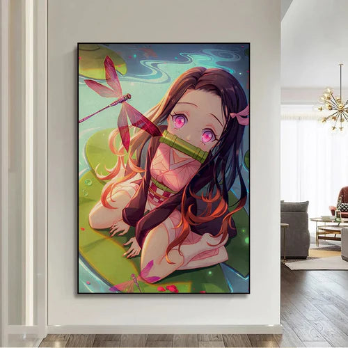 Anime Girl Kamado Nezuko DIY Poster Kraft Paper Prints And Posters