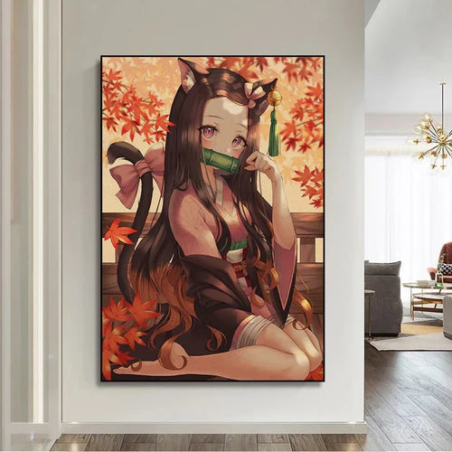 Anime Girl Kamado Nezuko DIY Poster Kraft Paper Prints And Posters